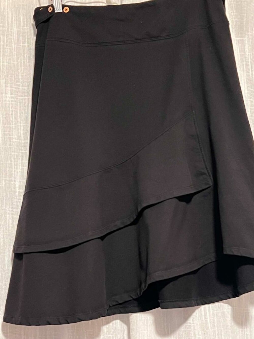 Ethos Paris Asymmetrical Ruffle Design Skirt Eco Friendly Vintage Black Size M